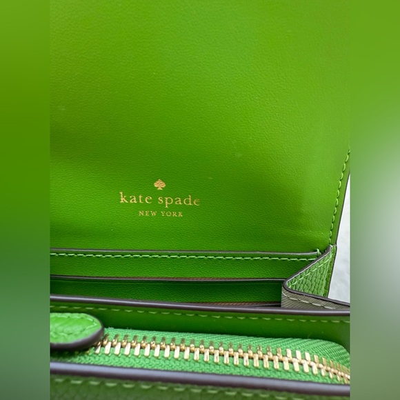 Kate Spade Kayla Pebbled Leather Green Wallet NWT - Picture 3 of 13